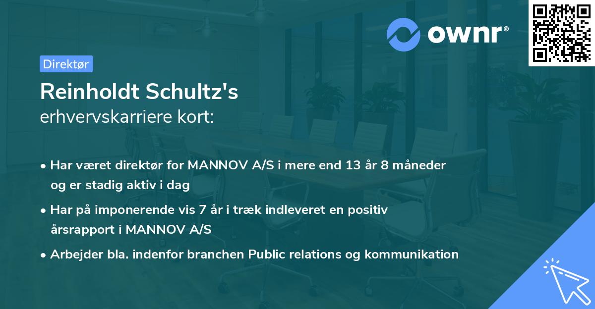 Reinholdt Schultz's erhvervskarriere kort