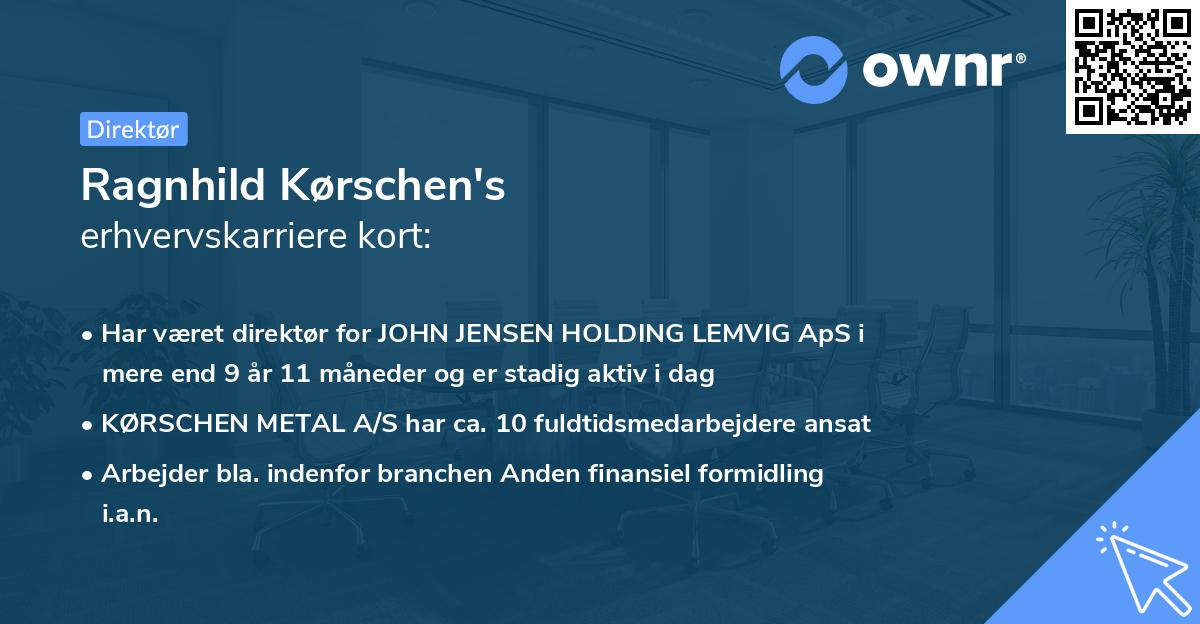 Ragnhild Kørschen's erhvervskarriere kort