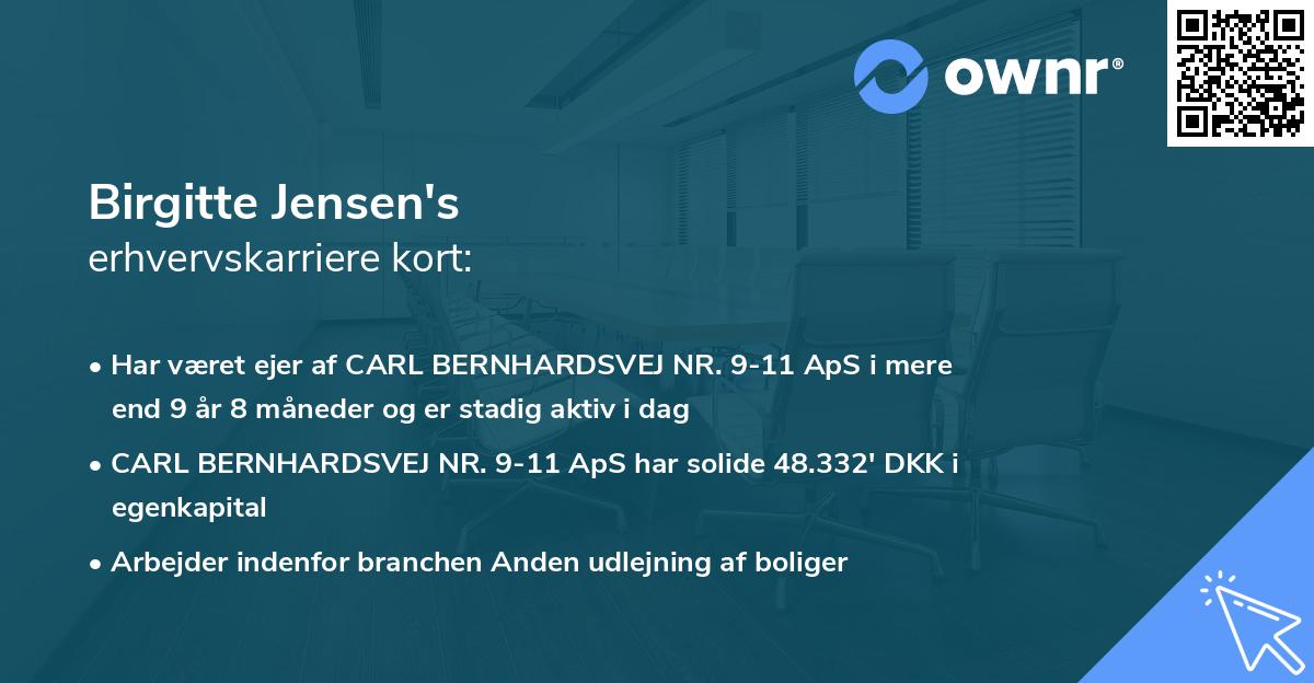 Birgitte Jensen's erhvervskarriere kort