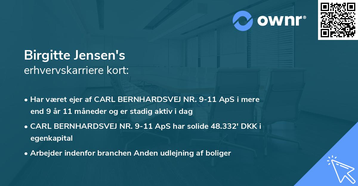 Birgitte Jensen's erhvervskarriere kort