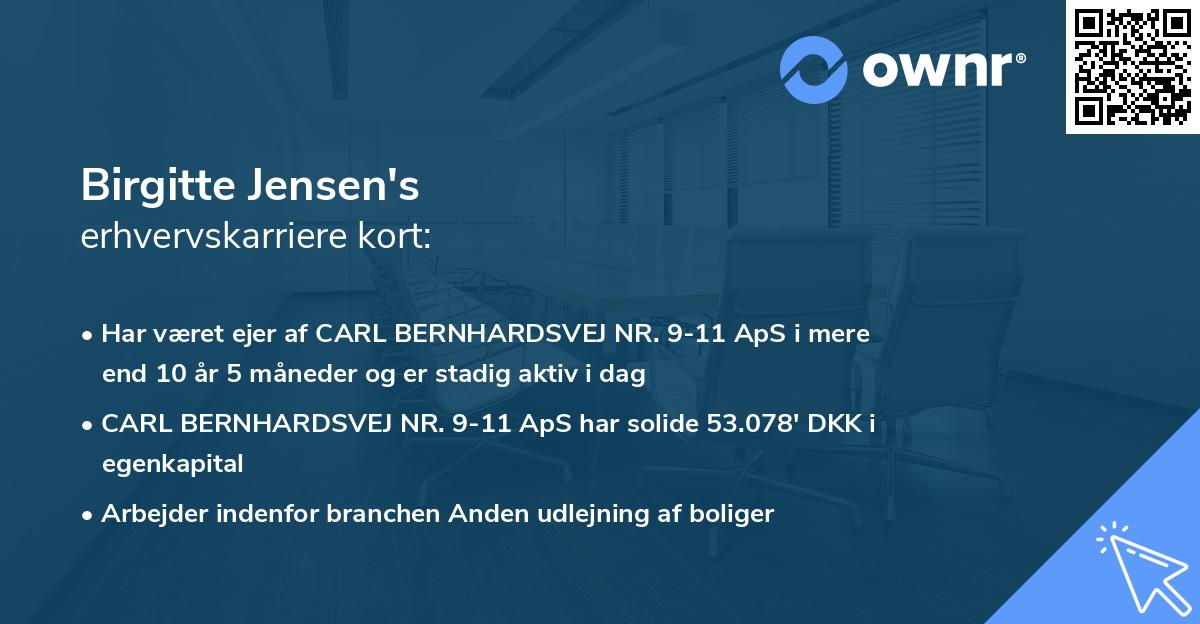 Birgitte Jensen's erhvervskarriere kort