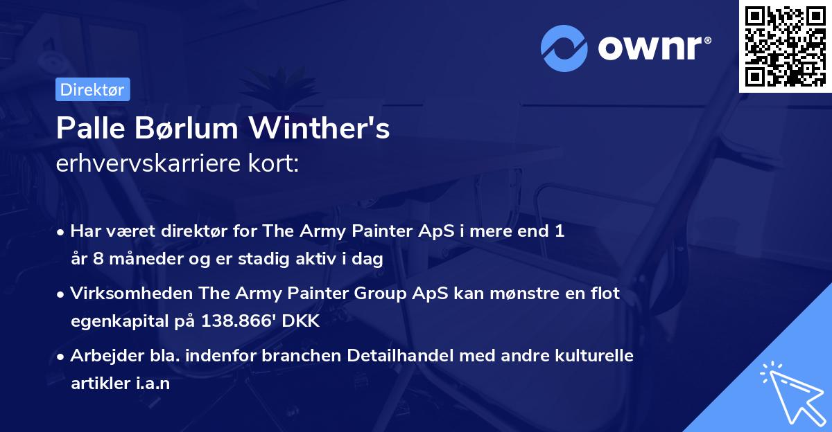 Palle Børlum Winther's erhvervskarriere kort