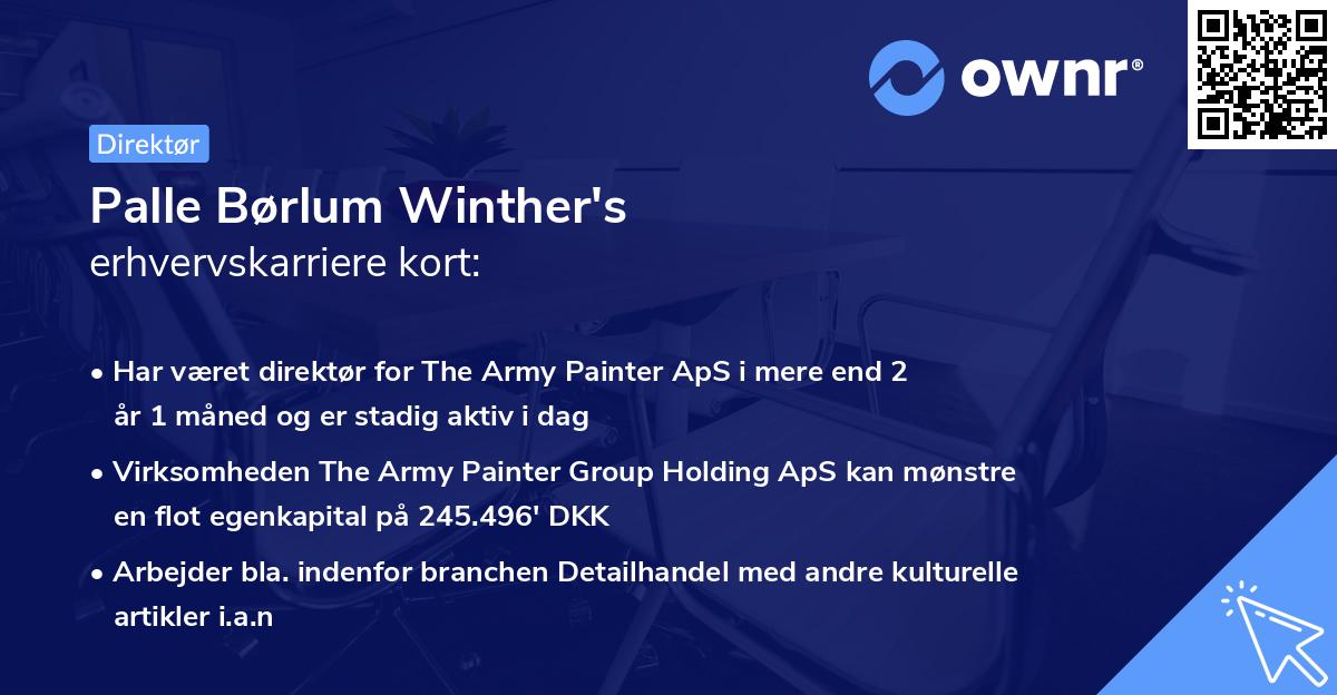 Palle Børlum Winther's erhvervskarriere kort
