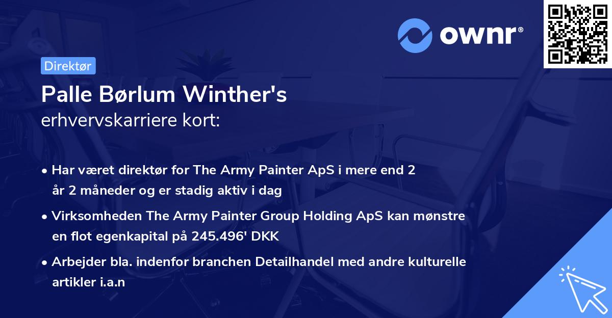Palle Børlum Winther's erhvervskarriere kort