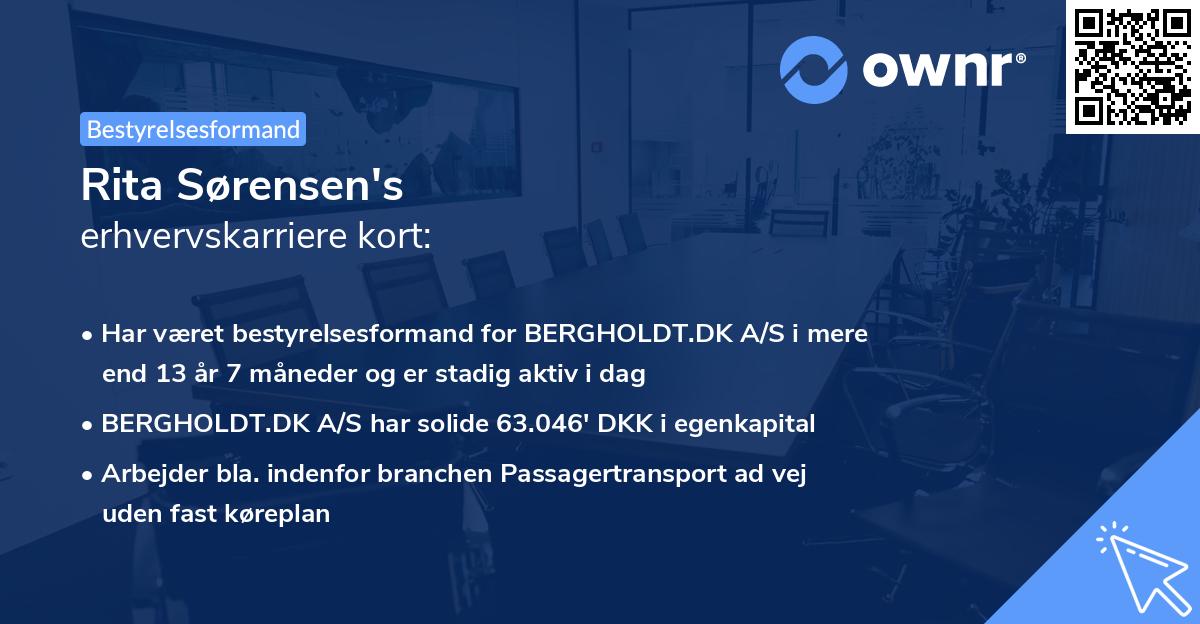 Rita Sørensen's erhvervskarriere kort