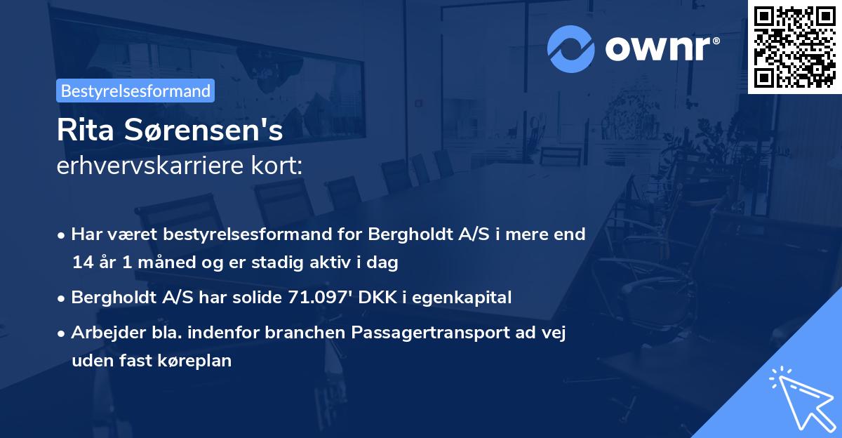 Rita Sørensen's erhvervskarriere kort