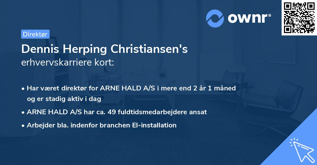 Dennis Herping Christiansen's erhvervskarriere kort