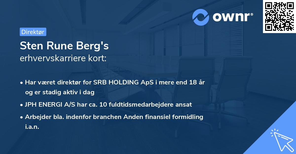 Sten Rune Berg's erhvervskarriere kort