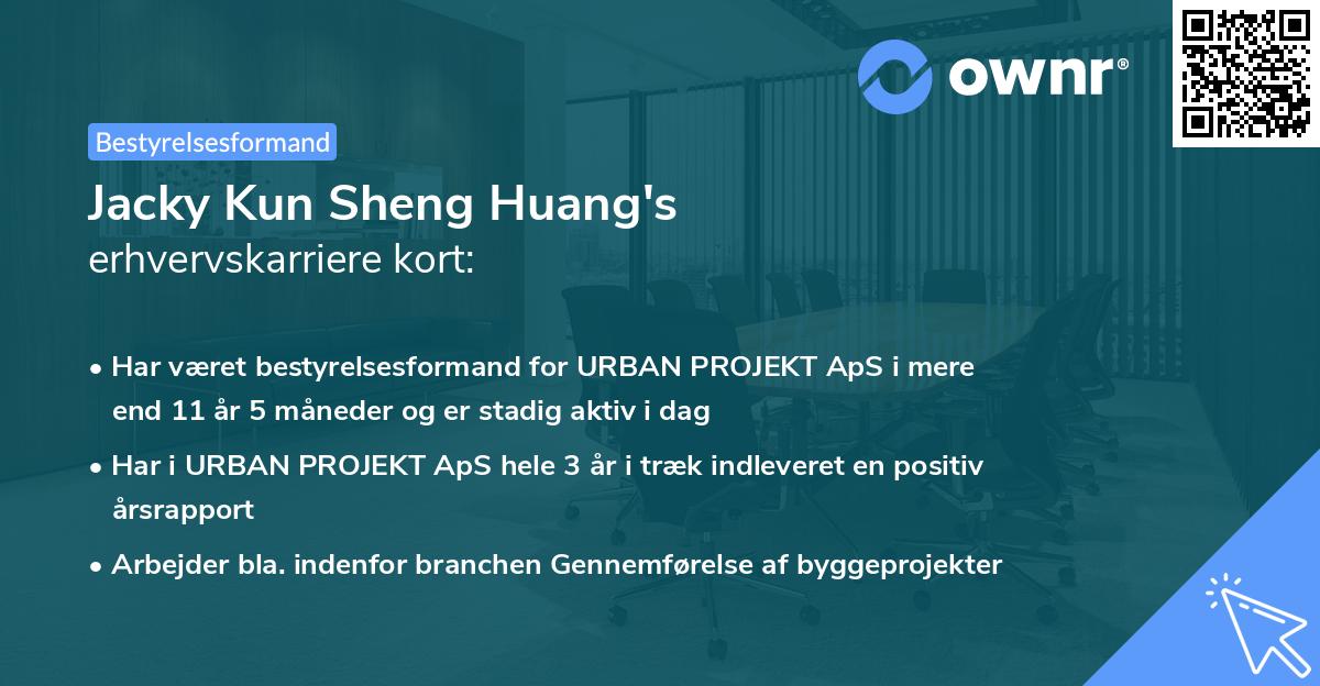 Jacky Kun Sheng Huang's erhvervskarriere kort