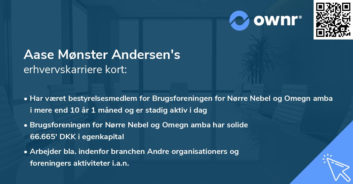 Aase Mønster Andersen's erhvervskarriere kort