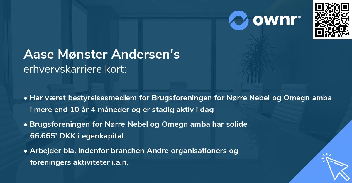 Aase Mønster Andersen's erhvervskarriere kort