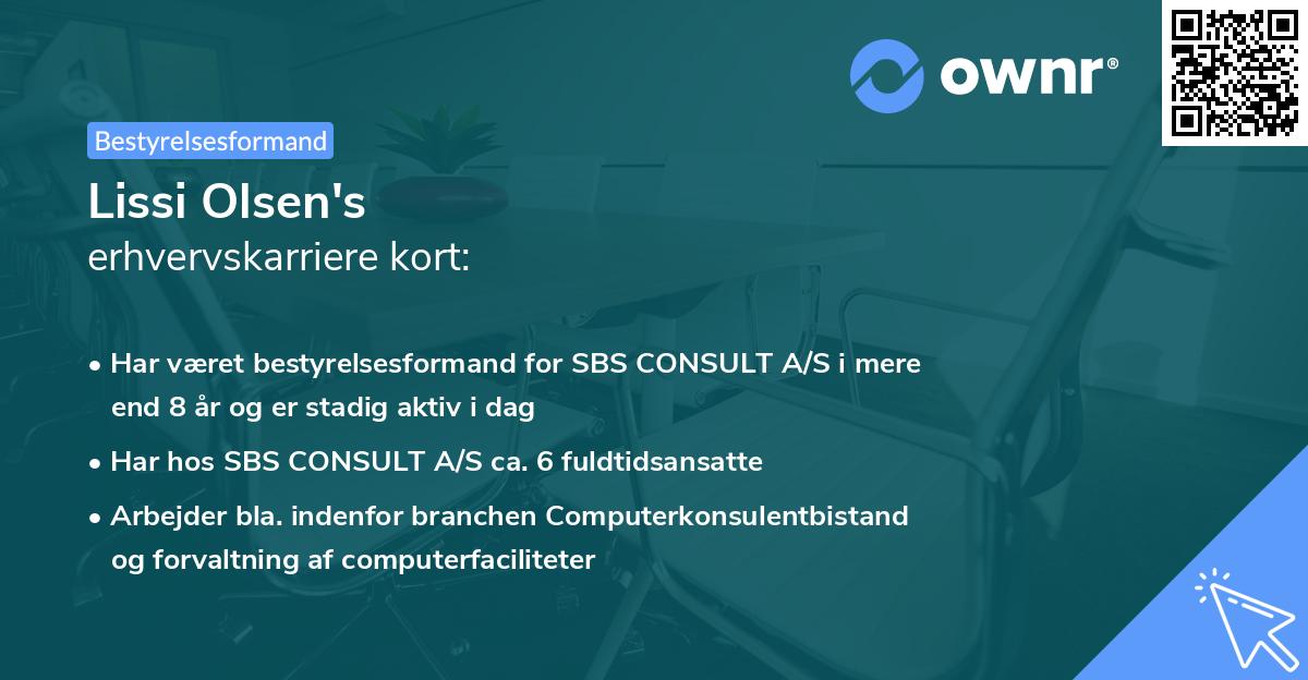 Lissi Olsen's erhvervskarriere kort