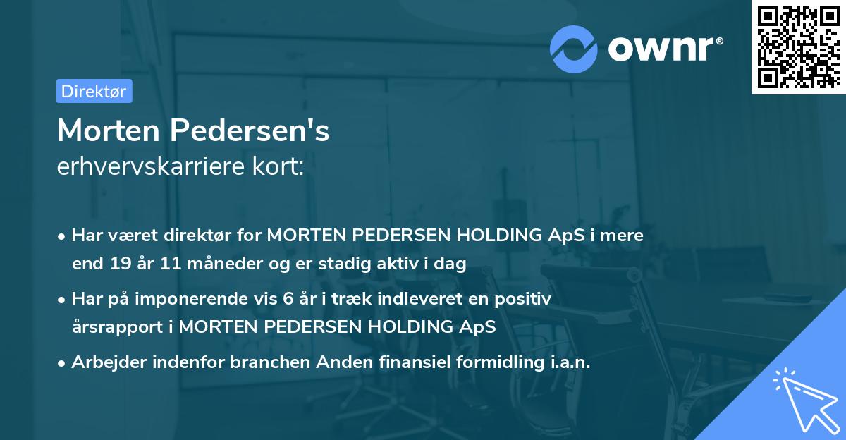 Morten Pedersen's erhvervskarriere kort