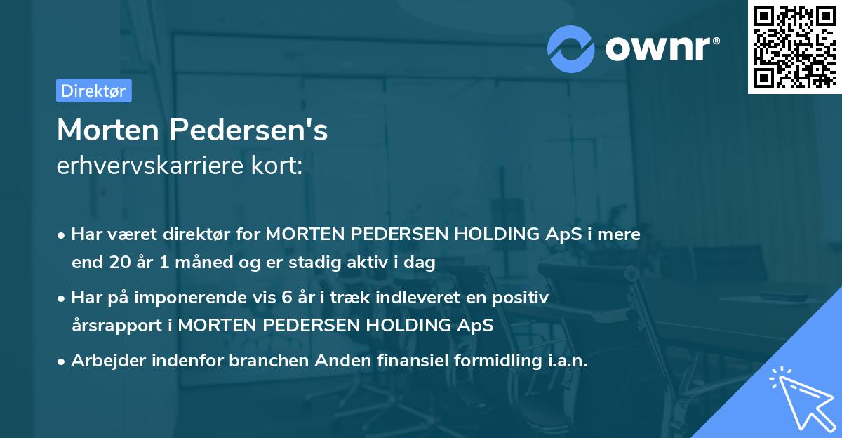 Morten Pedersen's erhvervskarriere kort
