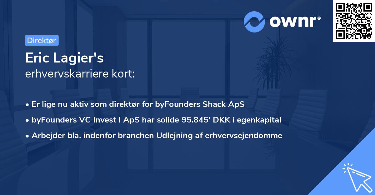 Eric Lagier's erhvervskarriere kort