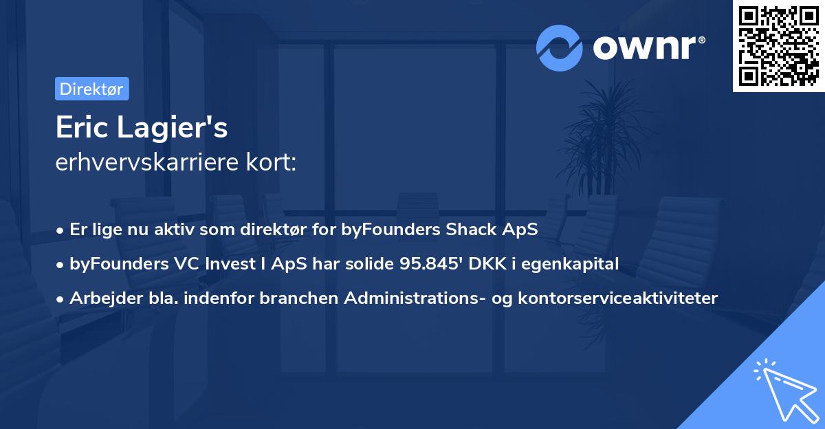 Eric Lagier's erhvervskarriere kort