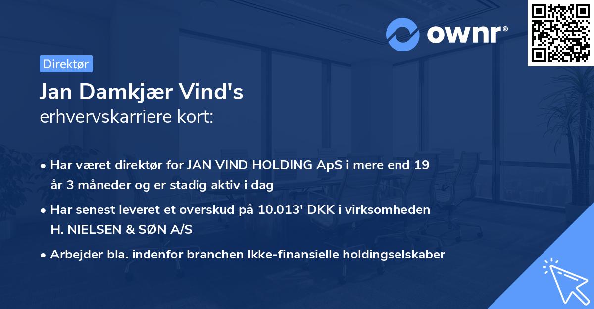 Jan Damkjær Vind's erhvervskarriere kort