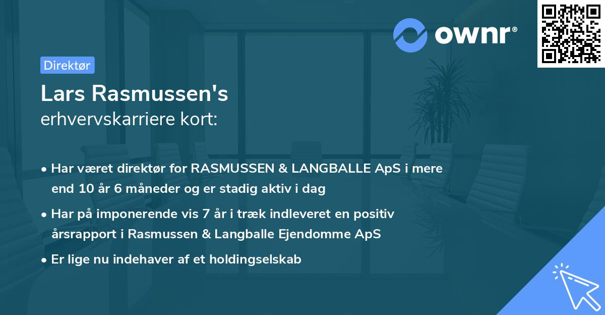 Lars Rasmussen's erhvervskarriere kort