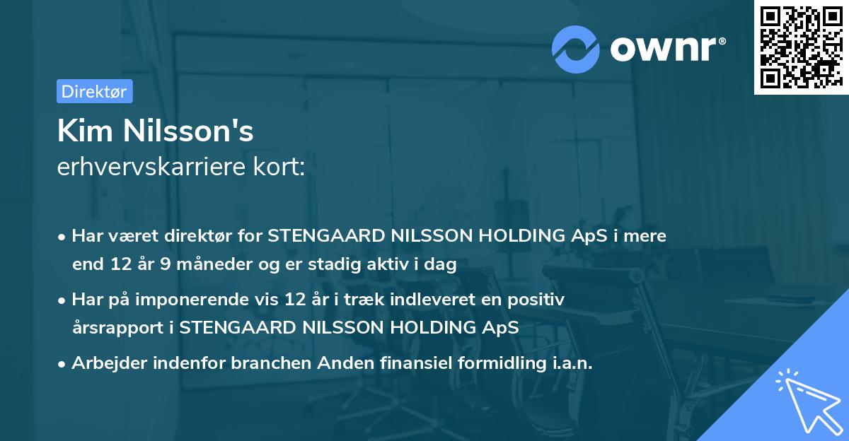 Kim Nilsson's erhvervskarriere kort