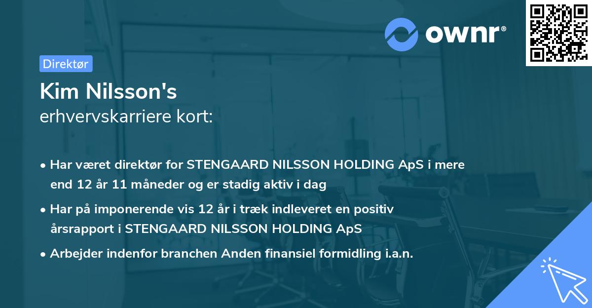 Kim Nilsson's erhvervskarriere kort