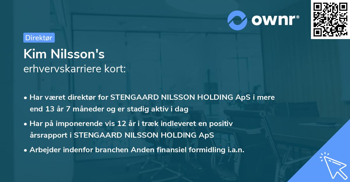 Kim Nilsson's erhvervskarriere kort