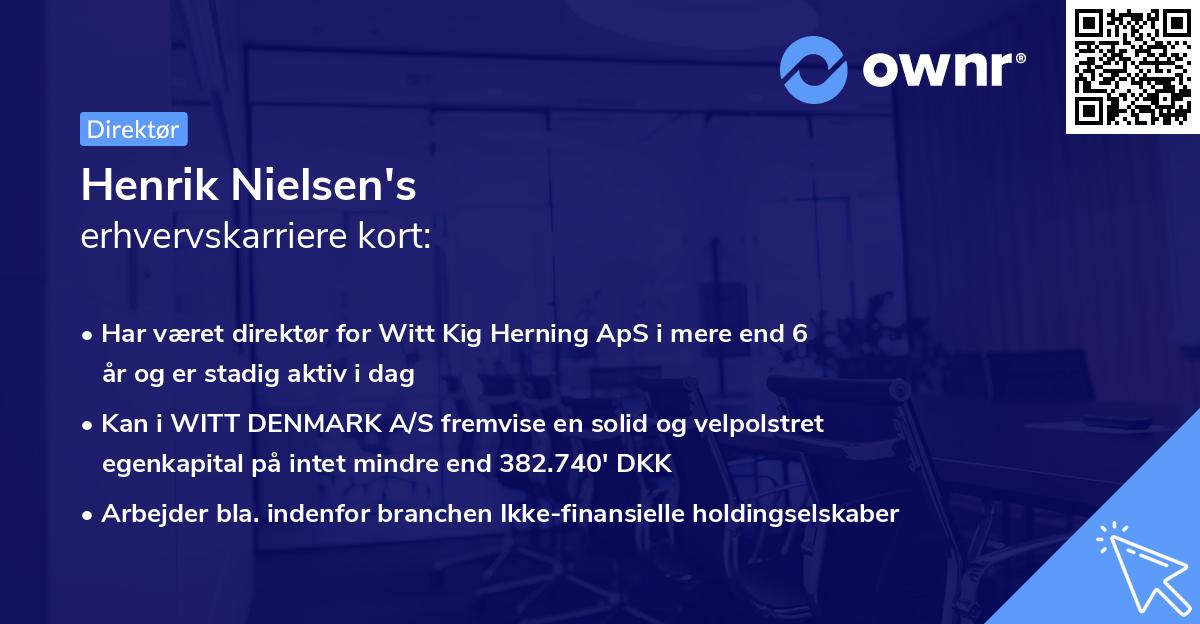 Henrik Nielsen's erhvervskarriere kort