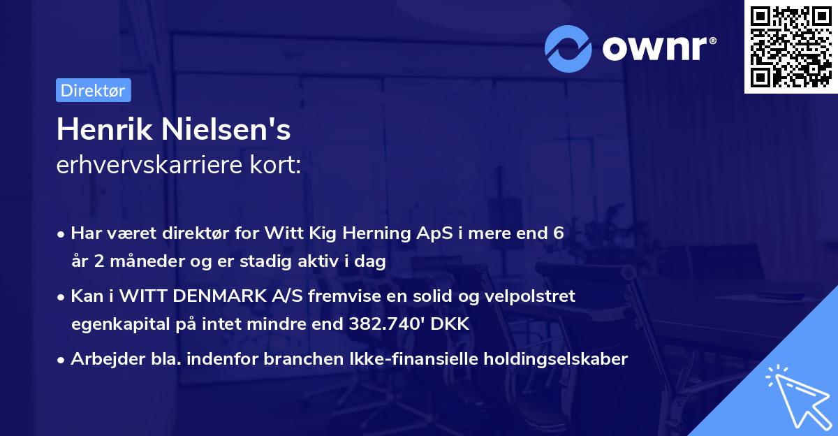 Henrik Nielsen's erhvervskarriere kort