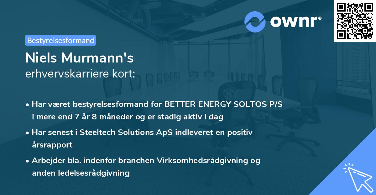 Niels Murmann's erhvervskarriere kort