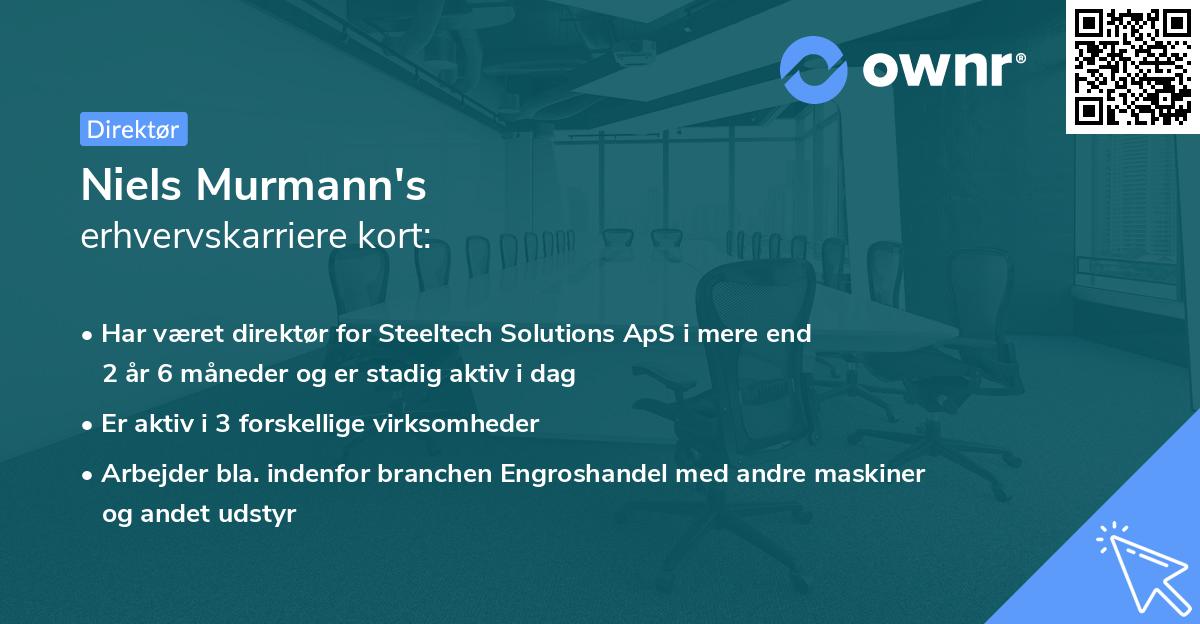 Niels Murmann's erhvervskarriere kort