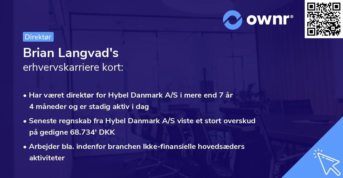 Brian Langvad's erhvervskarriere kort