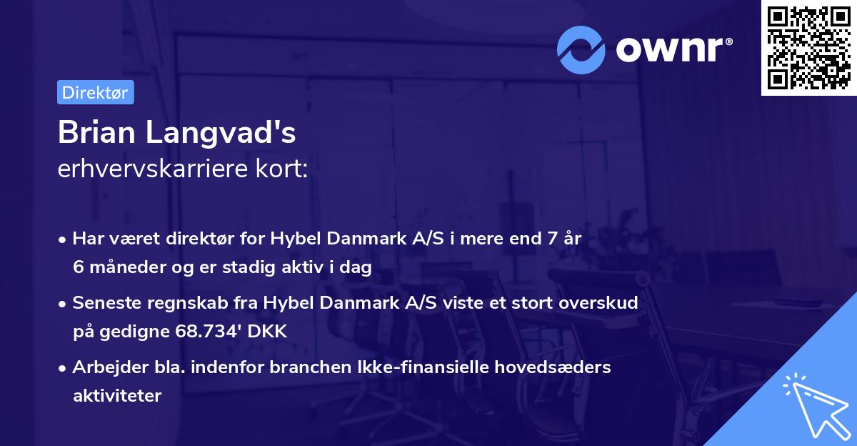 Brian Langvad's erhvervskarriere kort