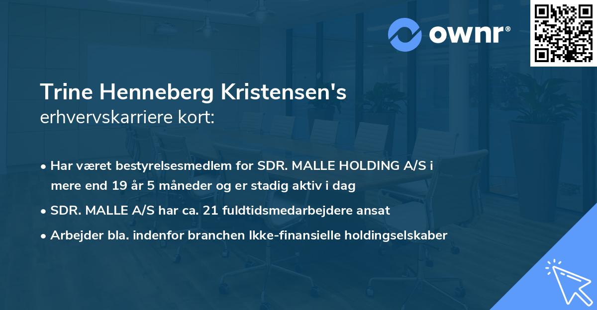Trine Henneberg Kristensen's erhvervskarriere kort