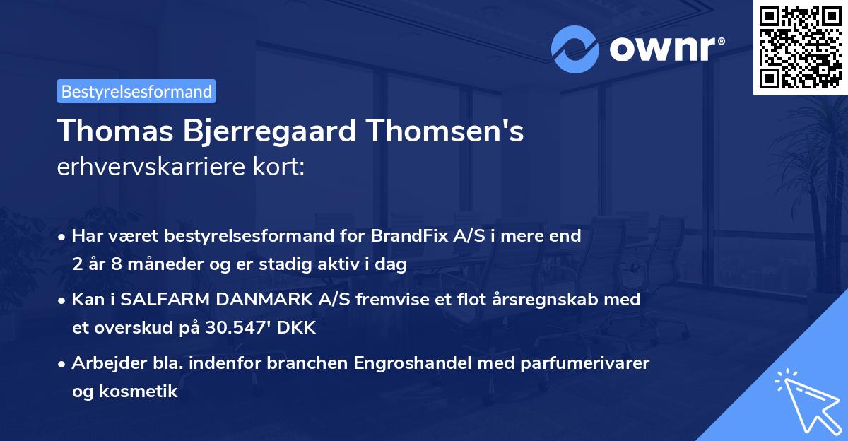 Thomas Bjerregaard Thomsen's erhvervskarriere kort