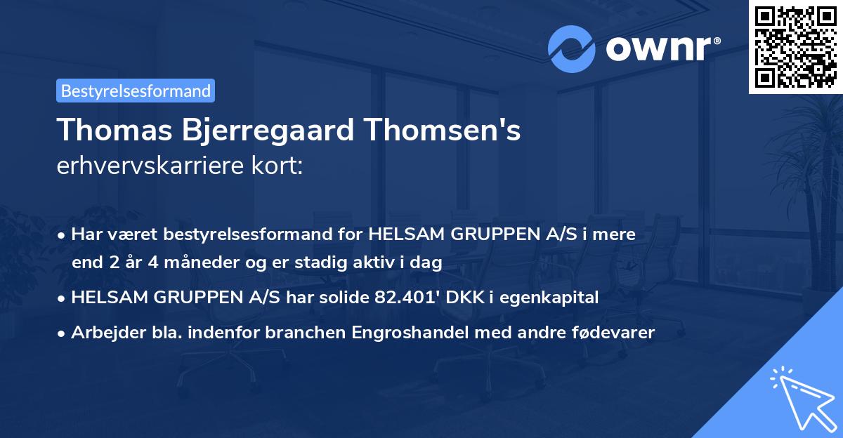Thomas Bjerregaard Thomsen's erhvervskarriere kort