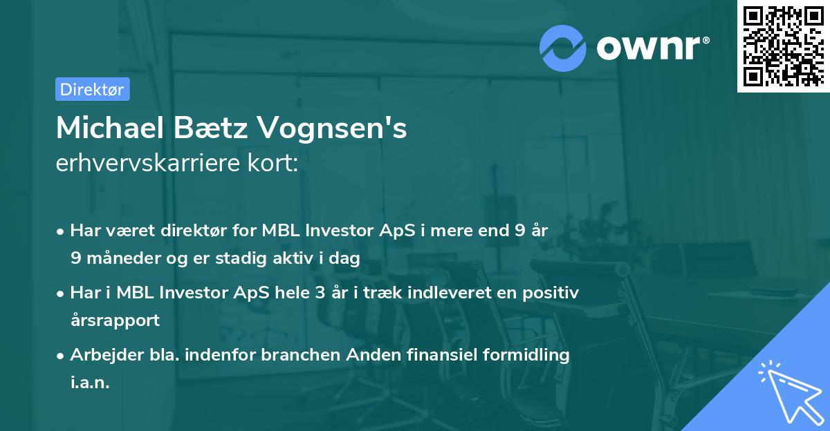 Michael Bætz Vognsen's erhvervskarriere kort