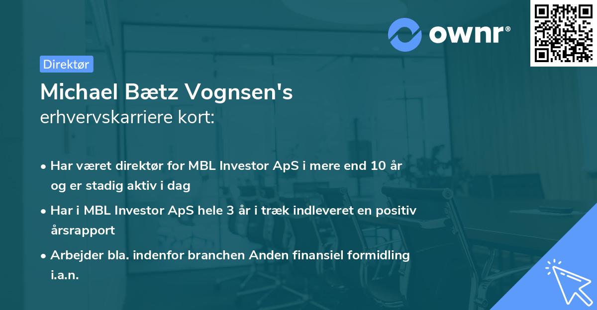 Michael Bætz Vognsen's erhvervskarriere kort