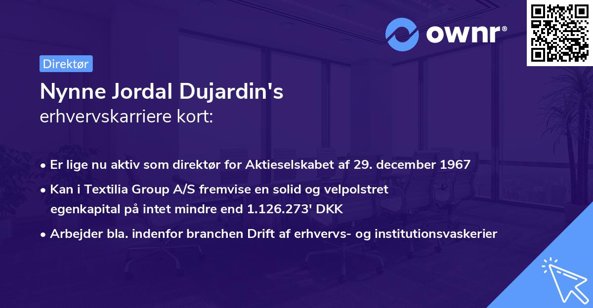 Nynne Jordal Dujardin's erhvervskarriere kort