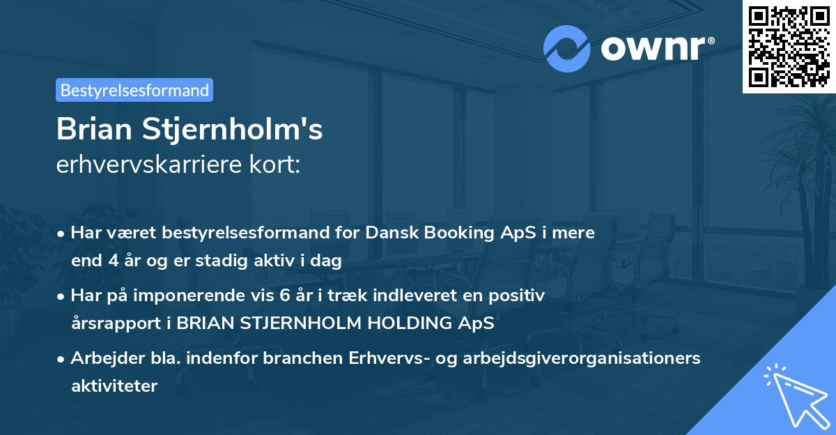 Brian Stjernholm's erhvervskarriere kort