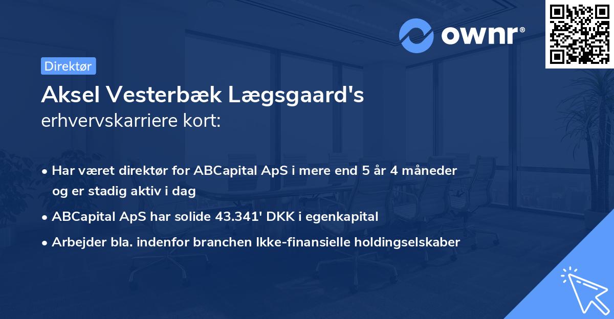 Aksel Vesterbæk Lægsgaard's erhvervskarriere kort