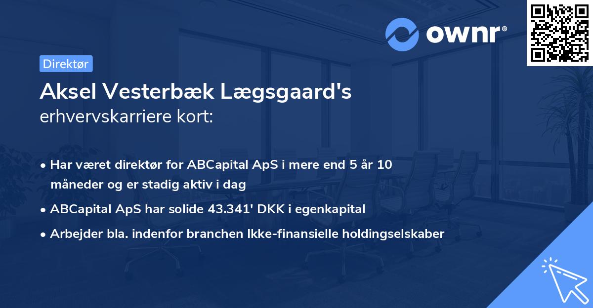 Aksel Vesterbæk Lægsgaard's erhvervskarriere kort