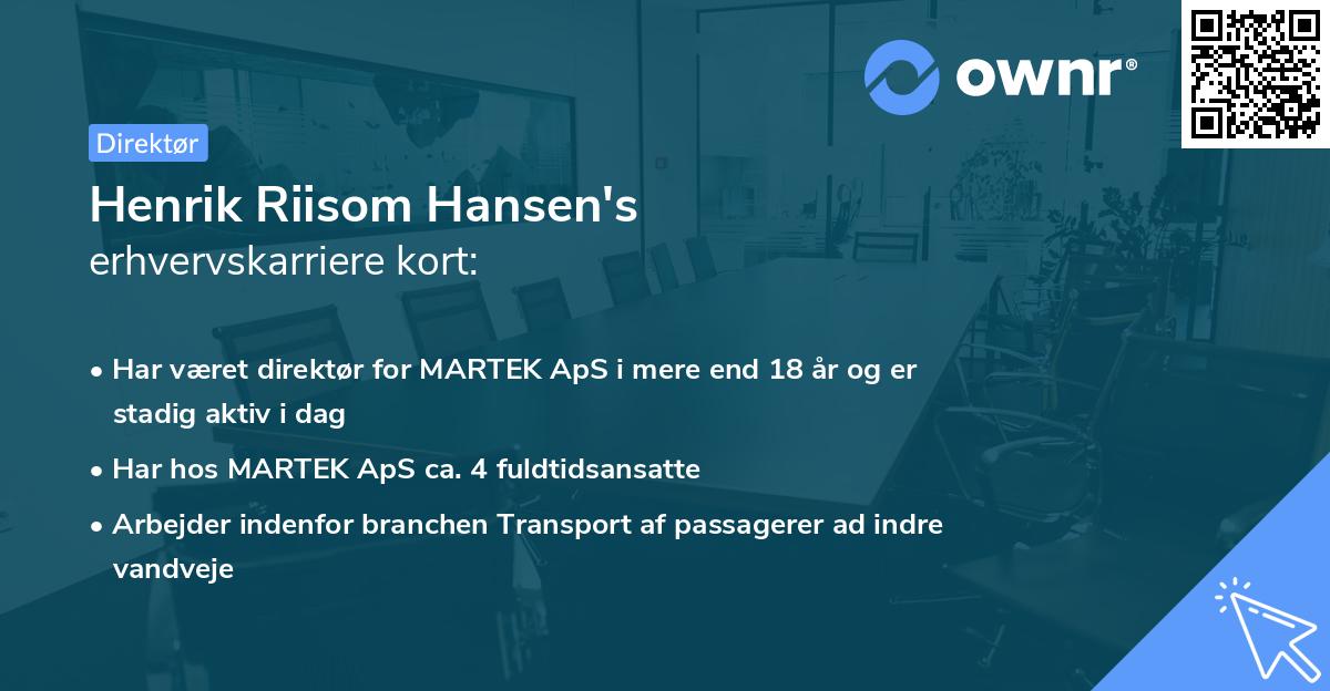 Henrik Riisom Hansen's erhvervskarriere kort