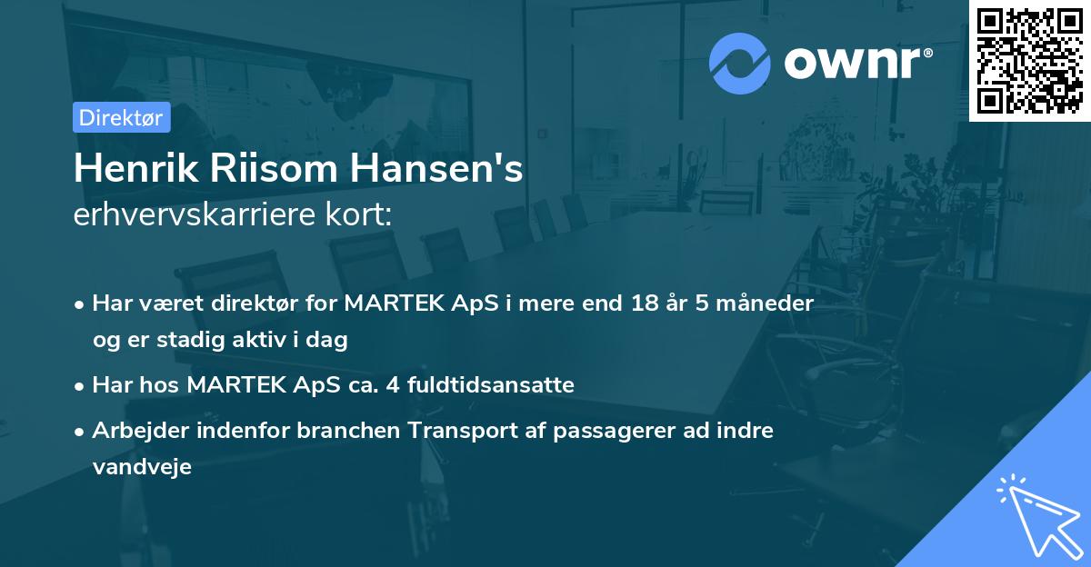 Henrik Riisom Hansen's erhvervskarriere kort