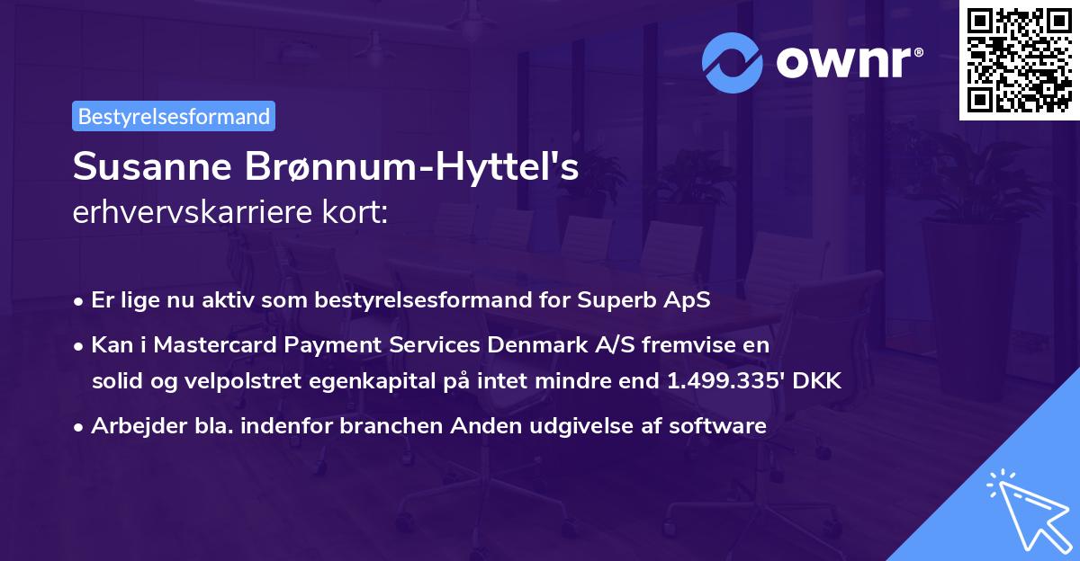 Susanne Brønnum-Hyttel's erhvervskarriere kort