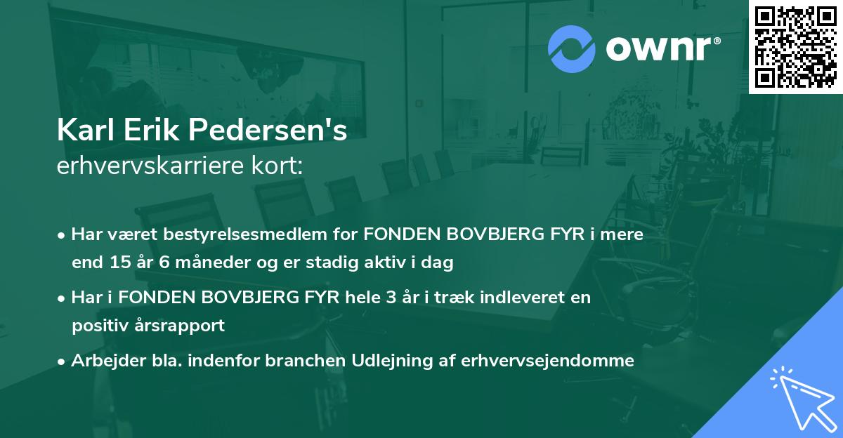 Karl Erik Pedersen's erhvervskarriere kort