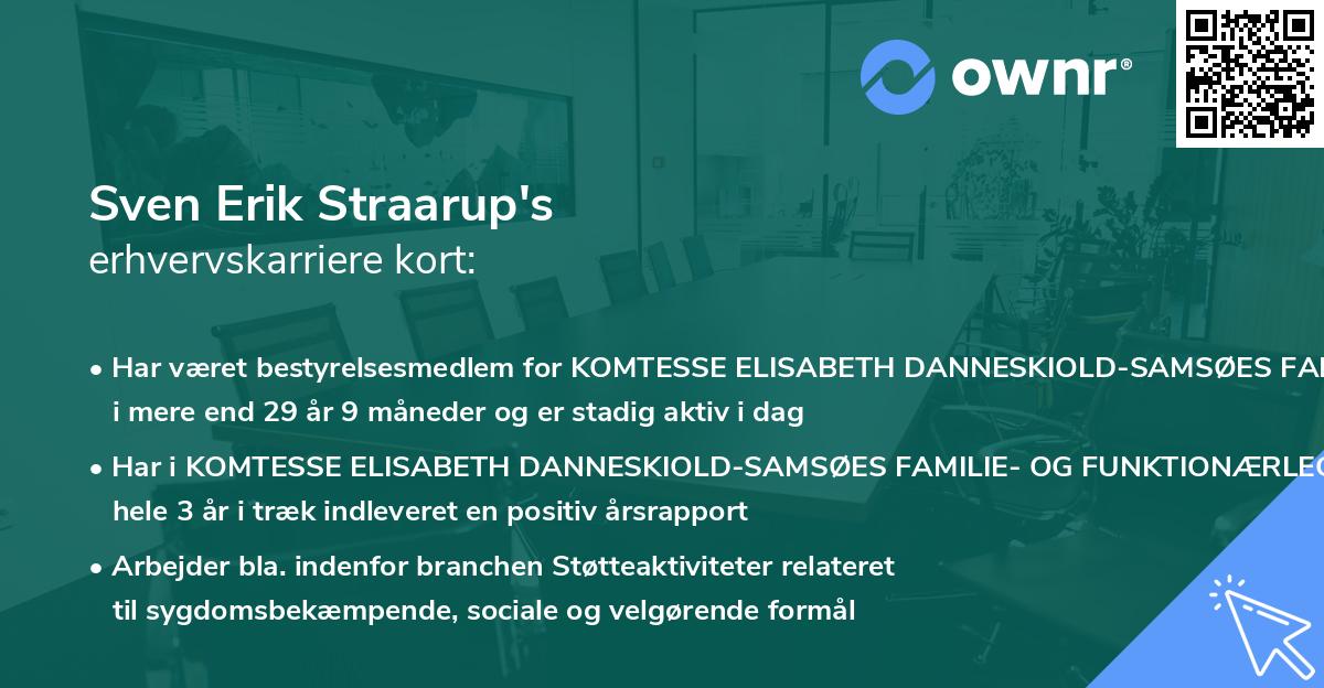 Sven Erik Straarup's erhvervskarriere kort