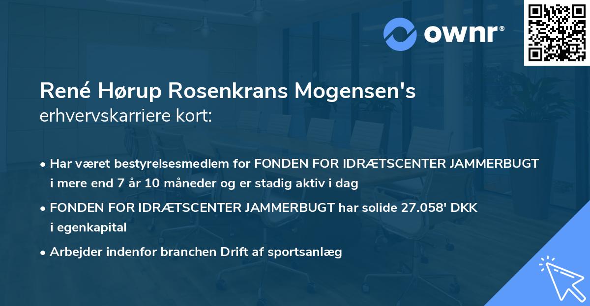 René Hørup Rosenkrans Mogensen's erhvervskarriere kort