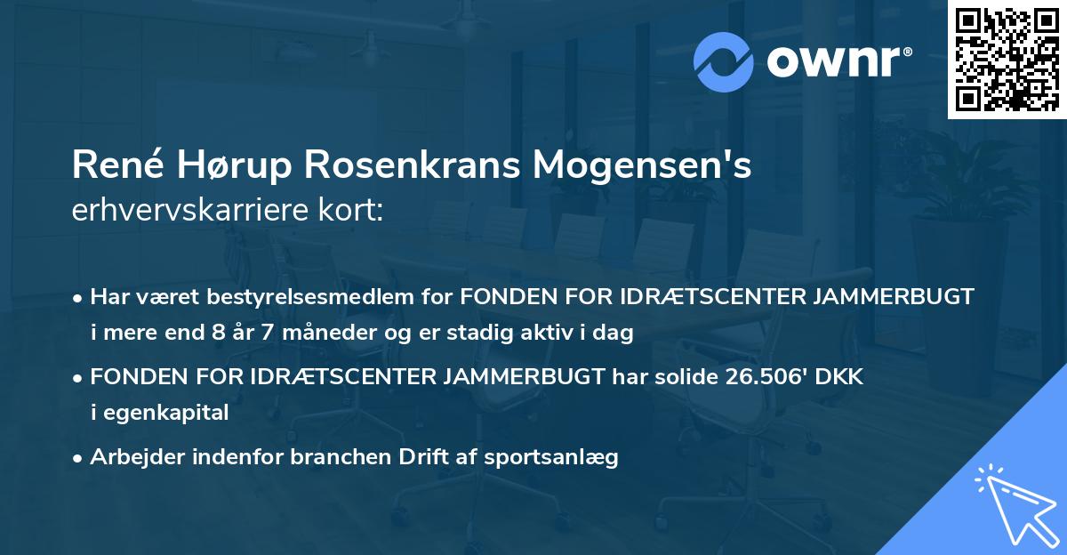 René Hørup Rosenkrans Mogensen's erhvervskarriere kort