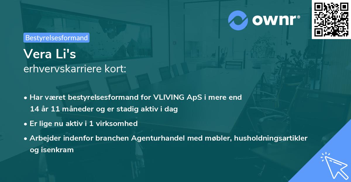 Vera Li's erhvervskarriere kort