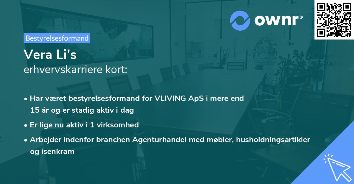 Vera Li's erhvervskarriere kort