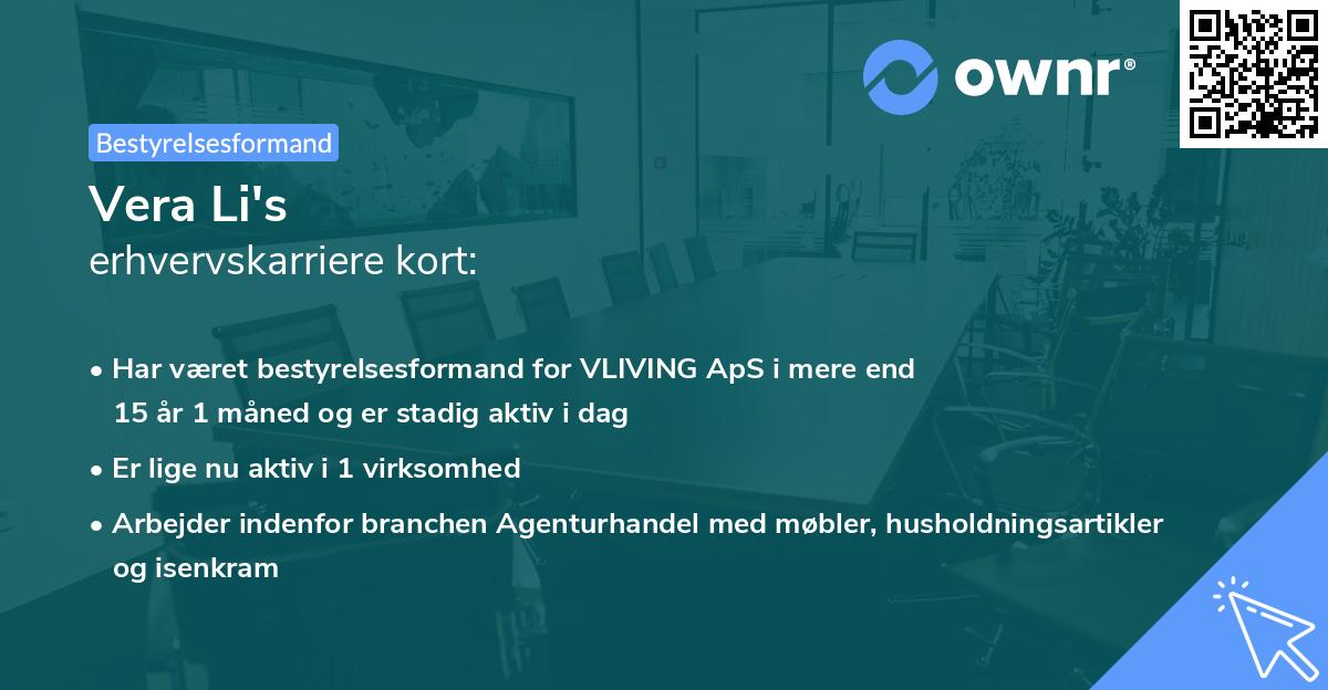 Vera Li's erhvervskarriere kort